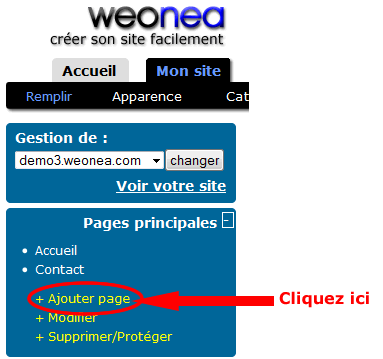 ajouter une page