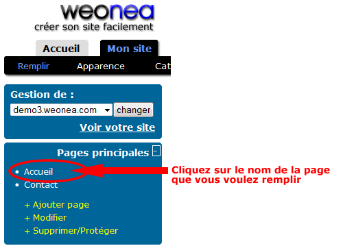 remplir une page